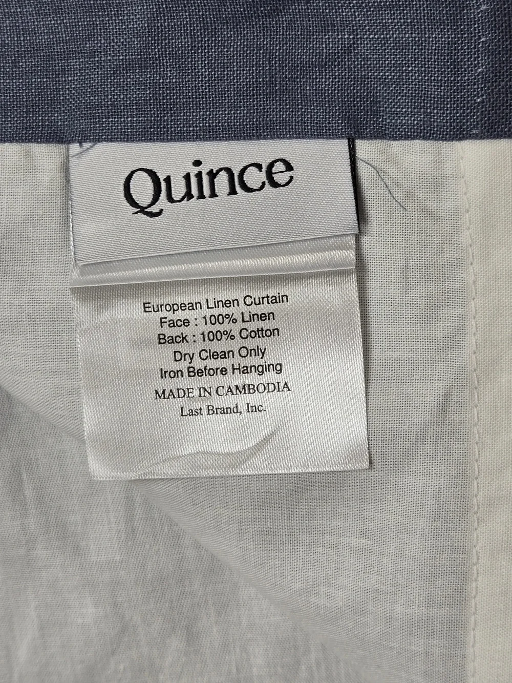 NWT QUINCE Set Of 2 48x84 European Linen Curtains Chambray 9100
